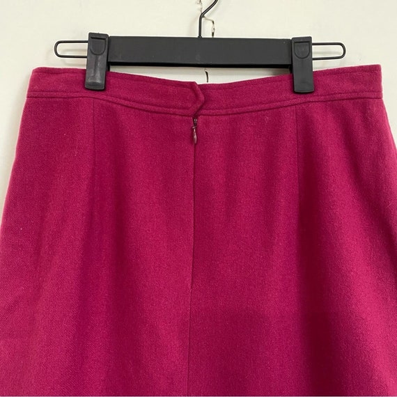 Vintage 80s 90s dark raspberry wool pencil skirt - image 5