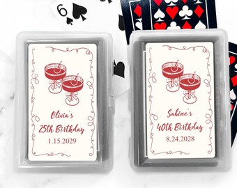 Cocktail Doodle Personalized Playing Cards Favors, Personalized Birthday Party Playing Cards Favors 946, Set of 10
