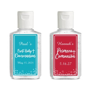 Set of 12 Holy Communion Personalized Labels for Sanitizers, Primera Comunion Favors, First Holy Communion Stickers Labels Only 870
