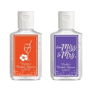 Set of 12 Bridal Shower Personalized Tall Labels for Sanitizers, Bridal Shower Labels Stickers Favors, Bridal Shower  Favors 878