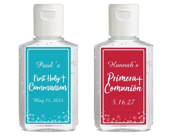 Set of 12 Holy Communion Personalized Labels for Sanitizers, Primera Comunion Favors, First Holy Communion Stickers Labels Only 870