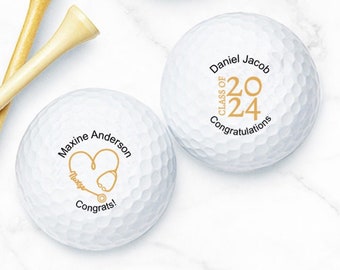 Personalized Golf Ball Favors, Set of 12, Graduation Golf Ball Favors, Personalized Graduate Golf Ball, Graduation Favors, Golfers Gifts 868