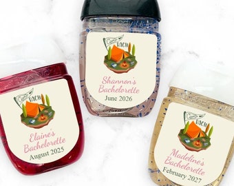 Vintage Camp Bach Personalized Label Stickers, Personalized Bachelorette Party Peel-and-stick Labels for Sanitizers 915, Set of 12