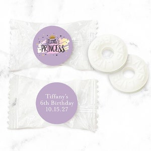 Little Princess Personalized Life Savers, Personalized Birthday Party Life Savers Ring-shaped Candy 96, Set of 25