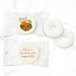Vintage Camp Bach Personalized Life Savers, Personalized Bachelorette Party Life Savers Ring-shaped Candy 915, Set of 25