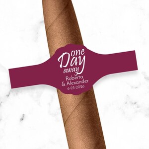 Set of 14 Personalized Cigar Favor Labels One Day Away, Personalized Cigar Labels Party Favors, Favors 827