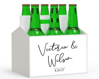 Bride and Groom Personalized Beer Bottle Carriers Beer Bottle Labels // Personalized Beer Labels // Bride and Groom Gifts 830-C