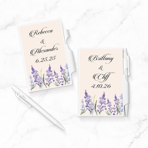 Set of 12  Personalized Notebook Favors with Lavender Design Labels Lavender, Wedding Personalized Notebook Favors DIY Kit  808