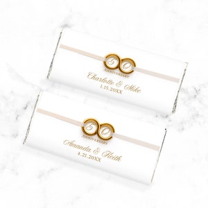 Love Forever 50th Anniversary Personalized Wrapped Chocolate Hershey&#39;s Bars, Personalized Anniversary Chocolate Favors 897, Set of 12