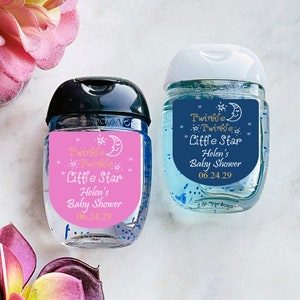 Twinkle Twinkle Little Star Personalized Labels Stickers, Personalized Baby Shower Peel-and-stick Labels for Sanitizers {SKU:MG22} Set of 12
