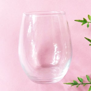 Set of 48, Stemless Wine Glass 9 ounce Size Glass Blank, No Text