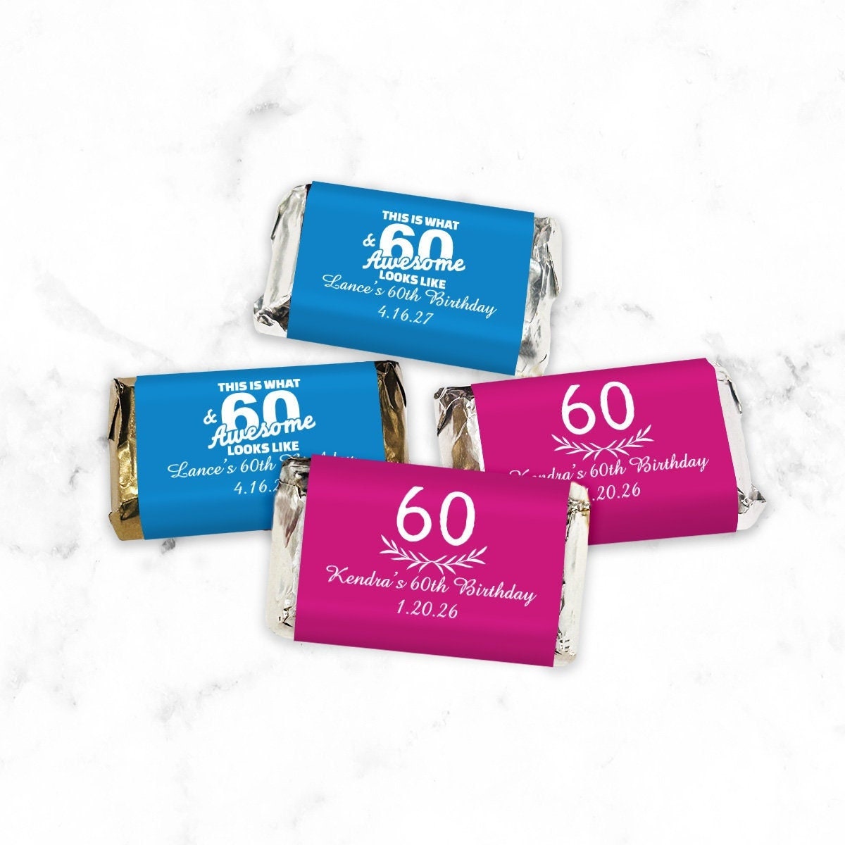 60th Birthday Design Personalized Miniatures Hershey's Bar