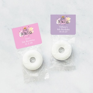 Little Princess Personalized Life Savers, Personalized Birthday Party Life Savers Ring-shaped Candy 96, Set of 25