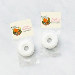 Vintage Camp Bach Personalized Life Savers, Personalized Bachelorette Party Life Savers Ring-shaped Candy 915, Set of 25