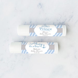 It&#39;s a Boy Baby Shower Personalized Lip Balm Favors, Personalized Baby Shower Lip Balm Favors SKU:MG29, Set of 12