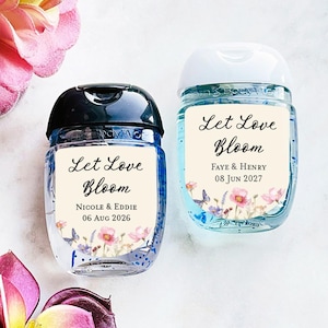 Let Love Bloom Personalized Label Stickers, Personalized Wedding Party Peel-and-stick Labels for Sanitizers 918, Set of 12