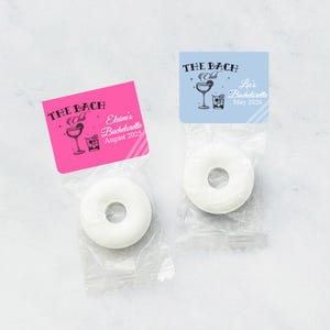 The Bach Club Personalized Life Savers, Personalized Bachelorette Party Life Savers Ring-shaped Candy 916, Set of 25
