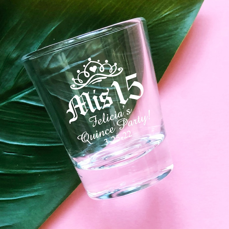Set of 24// Personalized Custom Mis Quince Shot Glass // Etsy
