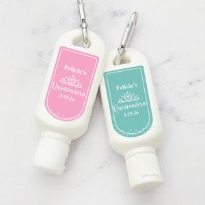 Set of 12 Personalized 15th Birthday Sunscreen SPF30 with Labels, Mis Quince Sunscreen Beach Favors, Birthday Beach Sunscreen Favors 872-N,