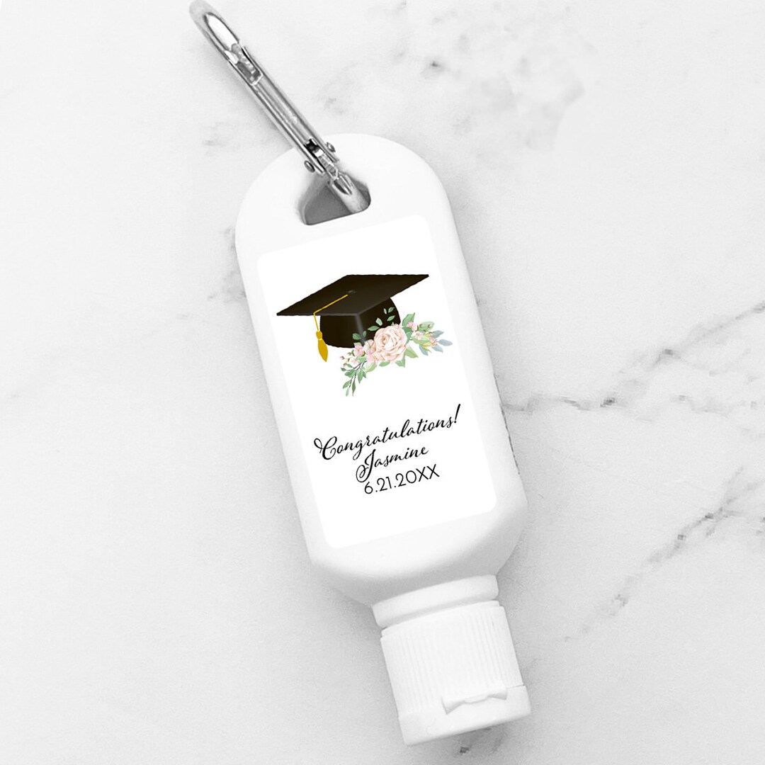 Set of 12 Mini Personalized Sunscreen With SPF30 Graduation Cap Floral ...