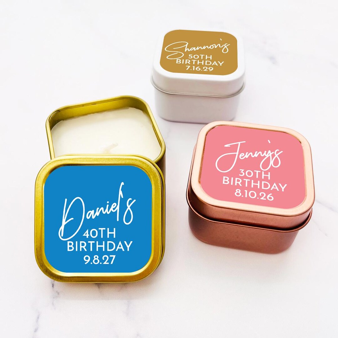 Custom Birthday Name Personalized Travel Candle Tin Labels ...