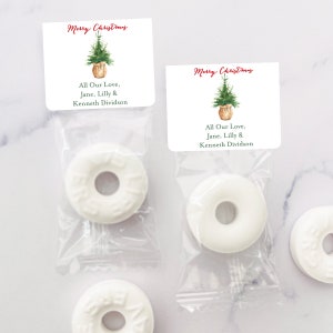 Set of 25 Personalized Life Savers Christmas Tree, Personalized Holiday Party Life Savers Ring-shaped Candy {SKU:MG98}