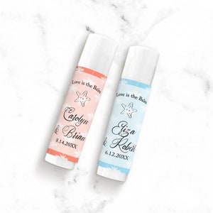 Palm Beach Personalized Lip Balm Favors, Personalized Beach Wedding Party Lip Balm Favors 906, Set of 12