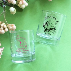 Set of 24 Personalized Custom Votive Shot Glass - Baby Shower, Baby Shower Votive Shot Glass Favors, Baby Votive Shot Glass Favors 867
