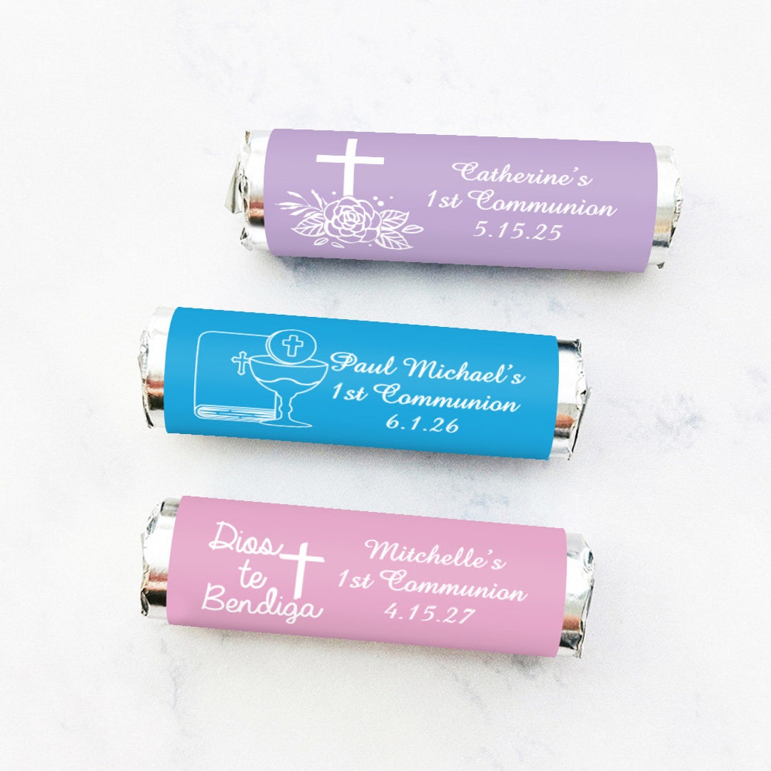 Communion Mint Set of 12 Personalized Breath Savers Mint Rolls Holy Communion ...