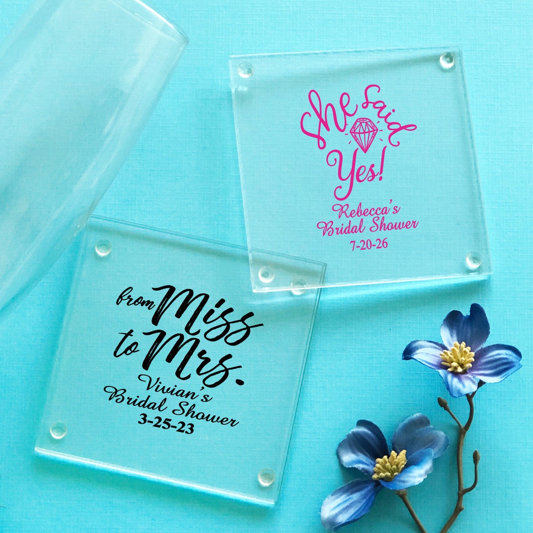 Set of 24 Personalized Custom Coaster Bridal Shower, Bridal Shower
