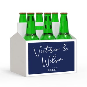 Bride and Groom Personalized Beer Bottle Carriers Beer Bottle Labels // Personalized Beer Labels // Wedding Gifts 830-D