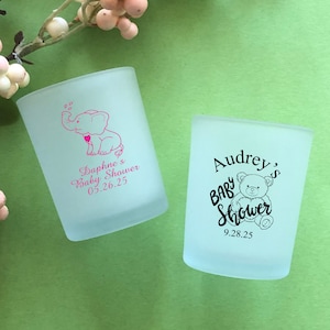 Set of 24 Personalized Custom Frosted Candle Holder with Tealight Baby Shower, Baby Shower Candle Holder Favors, Baby Shower Favors 867