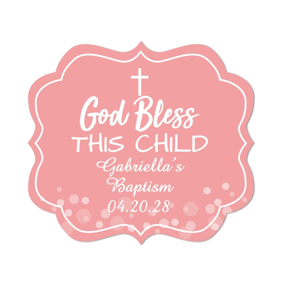 Baptism Bautizo Personalized Fancy Rectangle Labels Stickers, Religious ...
