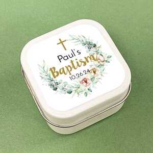 Set of 12 Personalized Travel Candle Tin With Labels Baptism ...