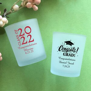 Set of 24 Personalized Custom Candle Holder Favors - Graduation, Graduation Candle Holder Favors,  Graduation Candle Holder Favors 868