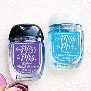 Personalized Bridal Shower Sanitizer Labels, Set of 12