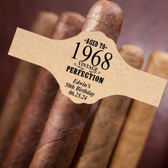 Set of 14 // Personalized Cigar Favor Labels Aged to Etsy