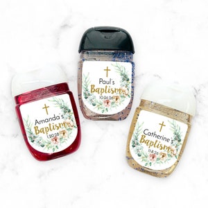 Set of 12 Labels & Stickers Only for Sanitizers  Baptism Christening, Personalized Peel-and-stick Labels 824
