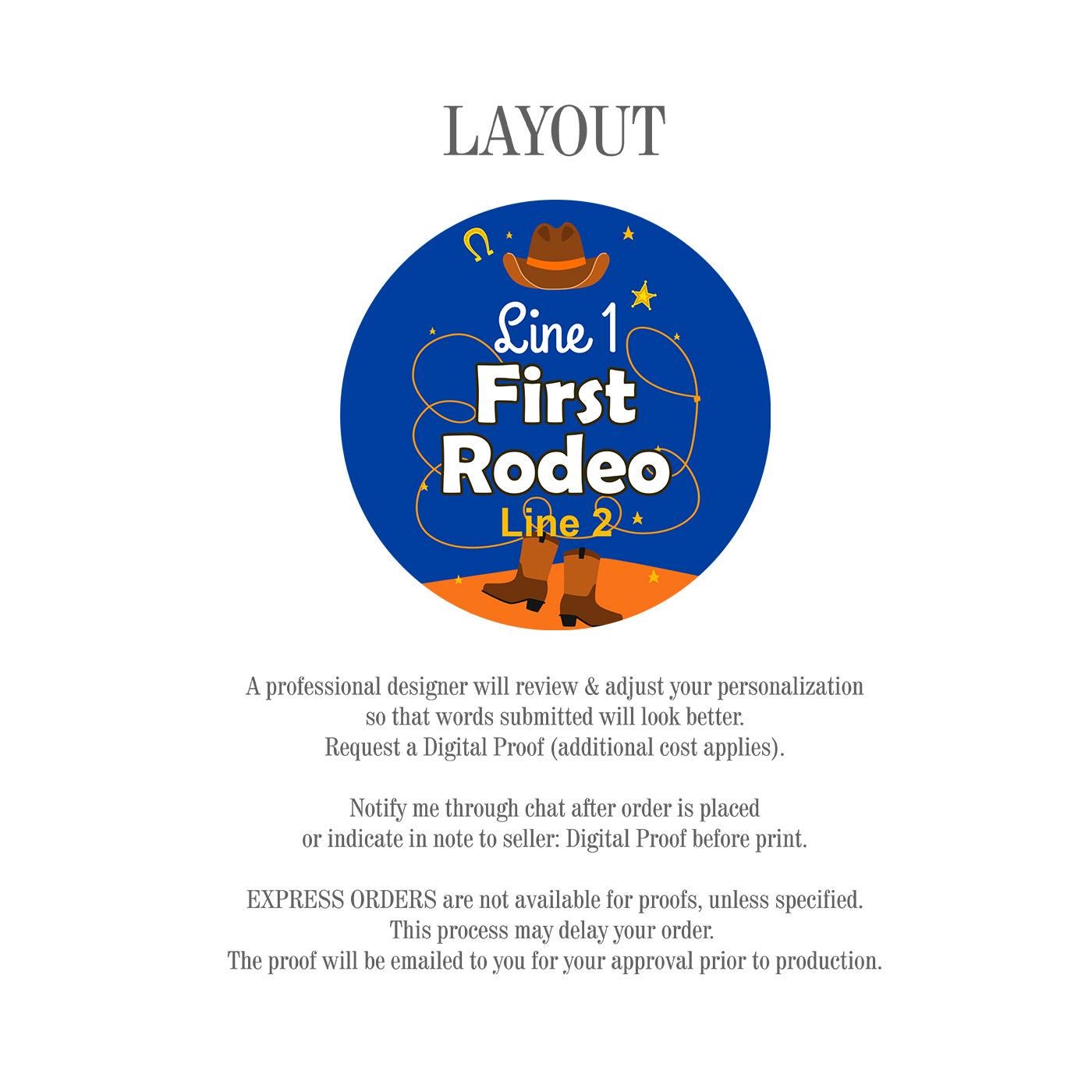 Boy First Rodeo Wild West Personalized Water Bottle Labels ...