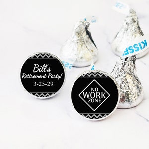 Retirement Personalized Hershey's Kisses, Personalized Retirement Party Hershey's Kisses Chocolate Favors SKU:MG213, Set of 50