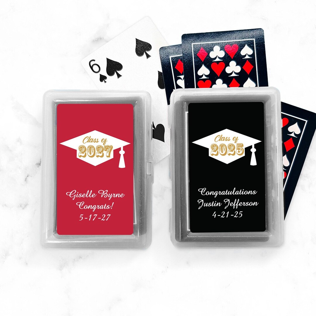 Set of 10 Personalized Playing Cards Favors With Class of 2025