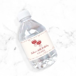 Cocktail Doodle Personalized Water Bottle Labels, Personalized Birthday Party Water Bottle Labels 946, Set of 12