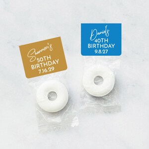 Custom Birthday Name Personalized Life Savers, Personalized Birthday Party Life Savers Ring-shaped Candy 910, Set of 25