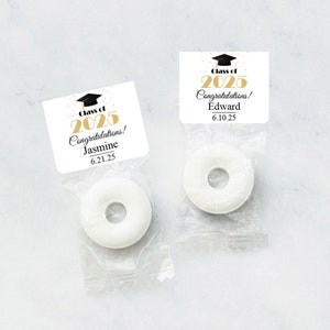 Class of 2025 Personalized Life Savers, Personalized Graduation Party Life Savers Ring-shaped Candy SKU:MG823 - 25 Pieces Set