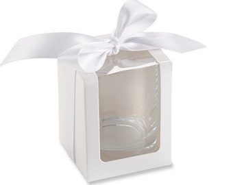 Shot Glass or Votive Candle Glass Boxes // 24 Pieces // Small Size Favor Boxes - Glass Excluded