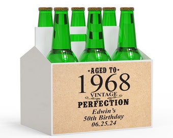Aged To Perfection Personalized Beer Bottle Carriers Beer Bottle Labels // Personalized Beer Labels // Birthday Gifts 831-D