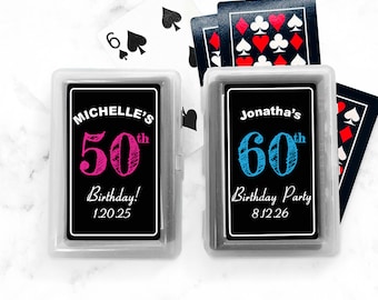 Set of 10 Personalized Playing Cards Favors with Labels - Birthday Number Age, Playing Cards Favors Birthday Party Favors 811