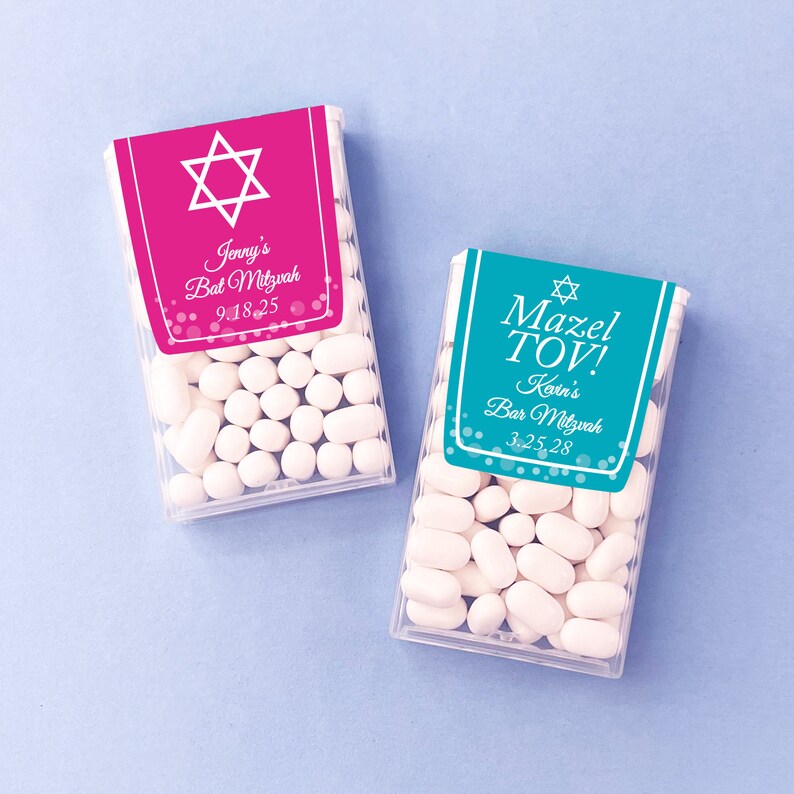 Bat Mints Set of 12 Mitzvah Personalized Tic Tac® Candy Mint Favors, Bar Mitzvah ...