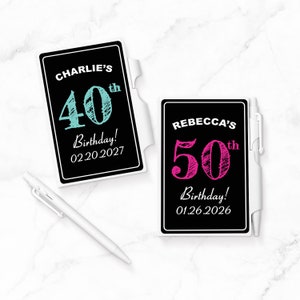 Set of 12 Personalized Notebook Favors with Labels - Birthday Number Age, Birthday Personalized Notebook Favors DIY Kit 811-U