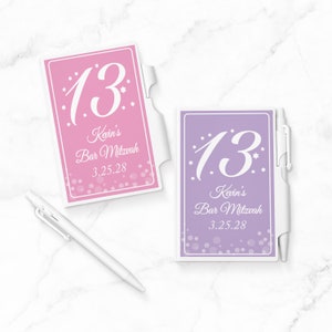 Set of 12 Personalized Notebook Favors with Bar Mitzvah or Bat Mitzvah Labels, Personalized Mitzvah Notebook Favors DIY Kit 874